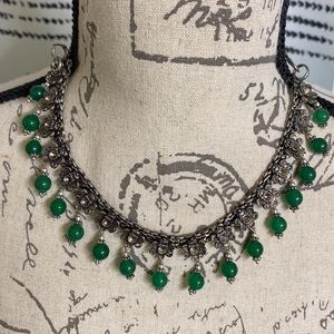 Gorgeous Vintage Green Stone Necklace